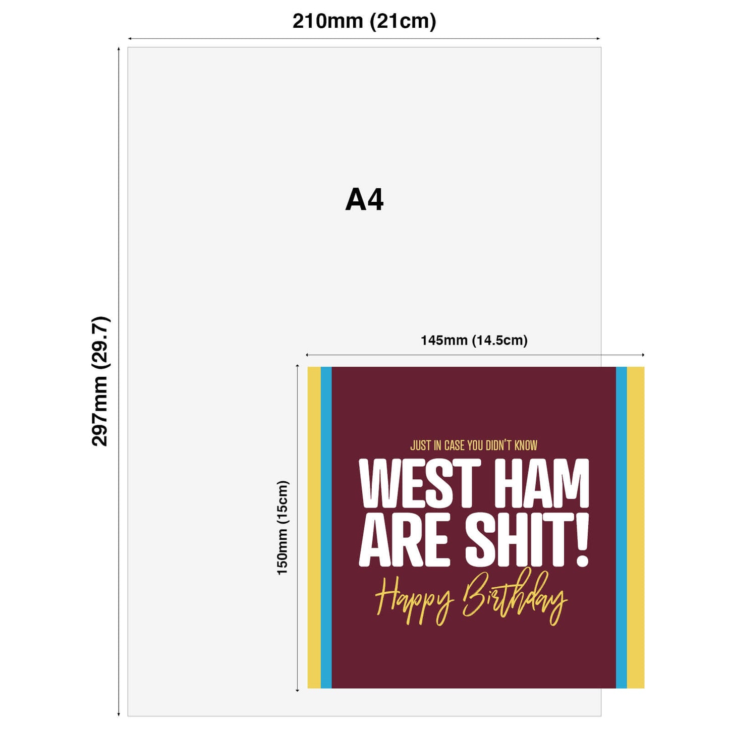 West Ham Are Shit - Funny Birthday Card
