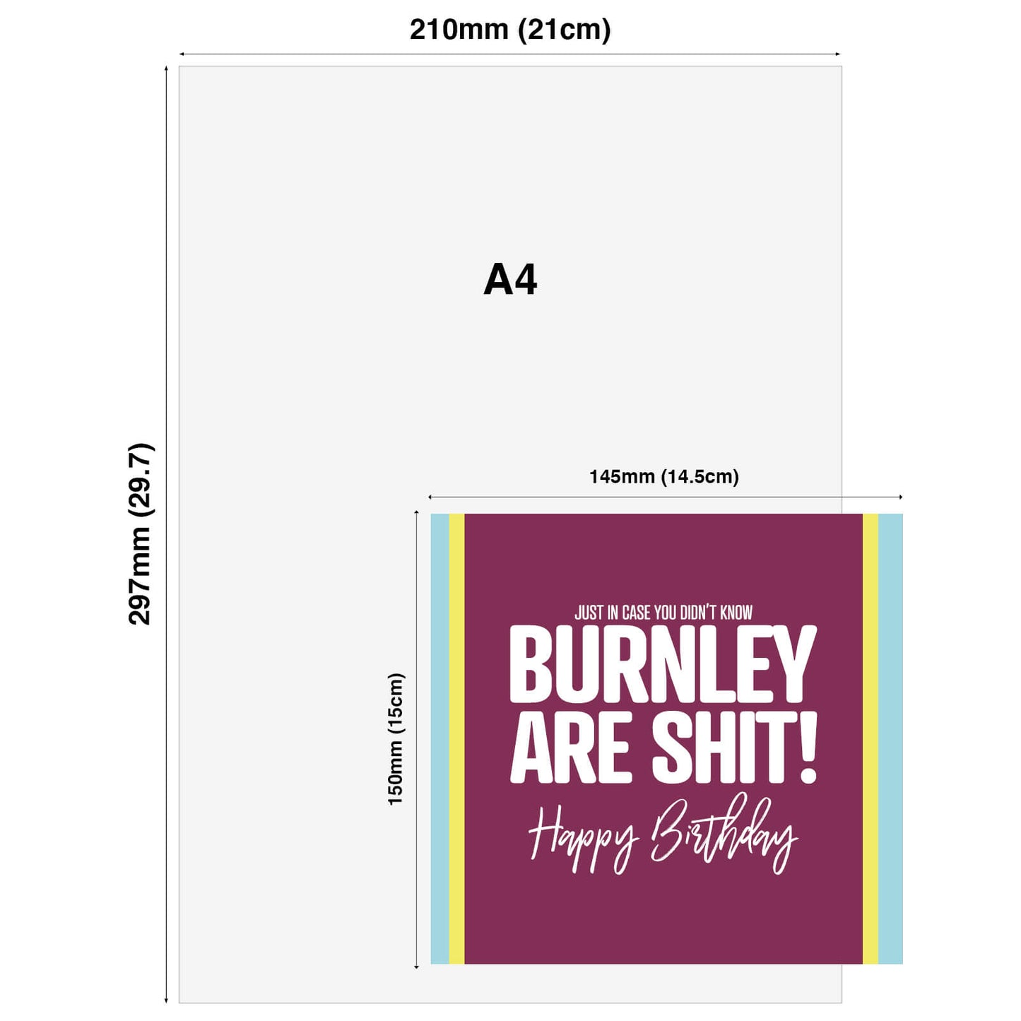 Burnley Are Shit - Funny Birthday Card