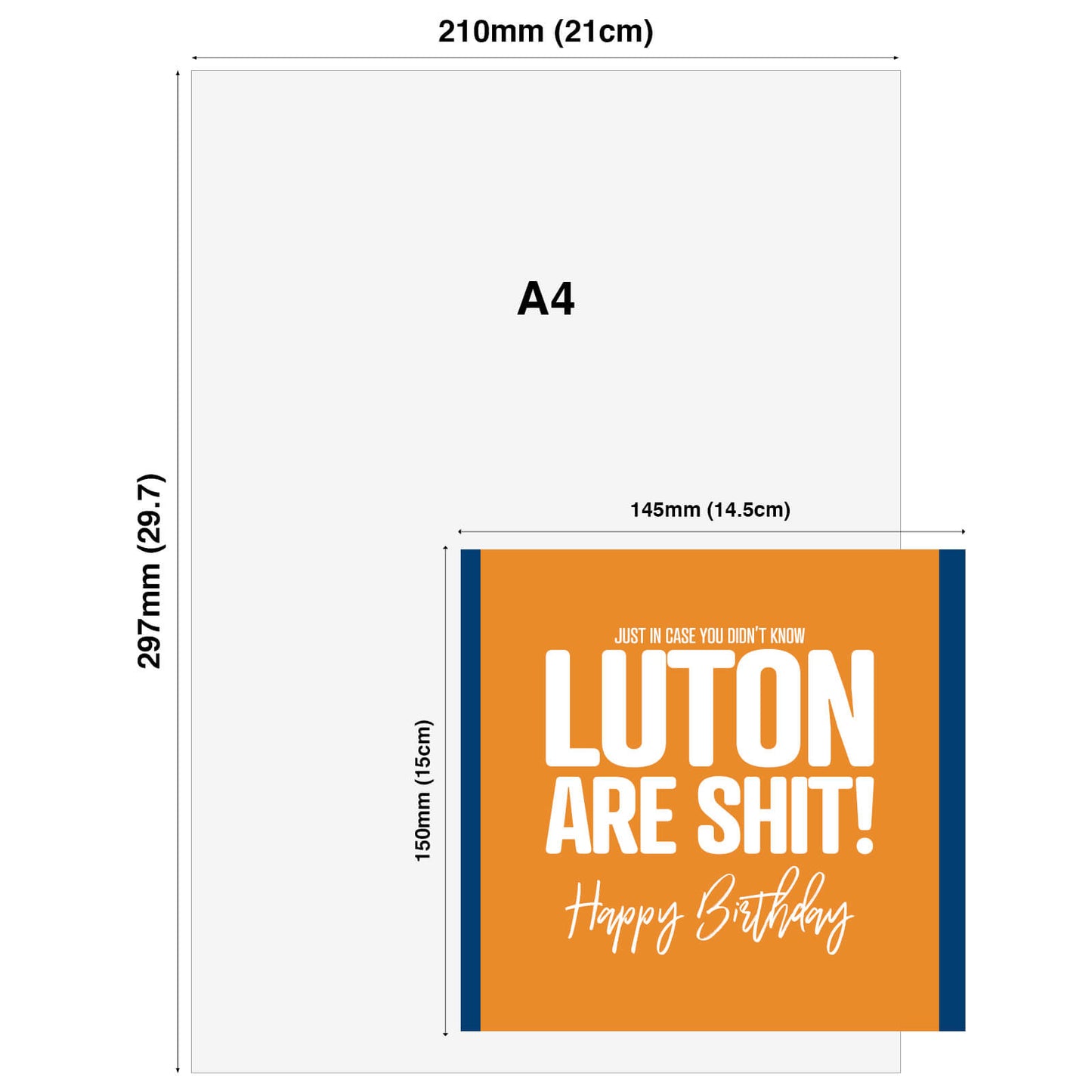 Luton Are Shit – Funny Football Birthday Card