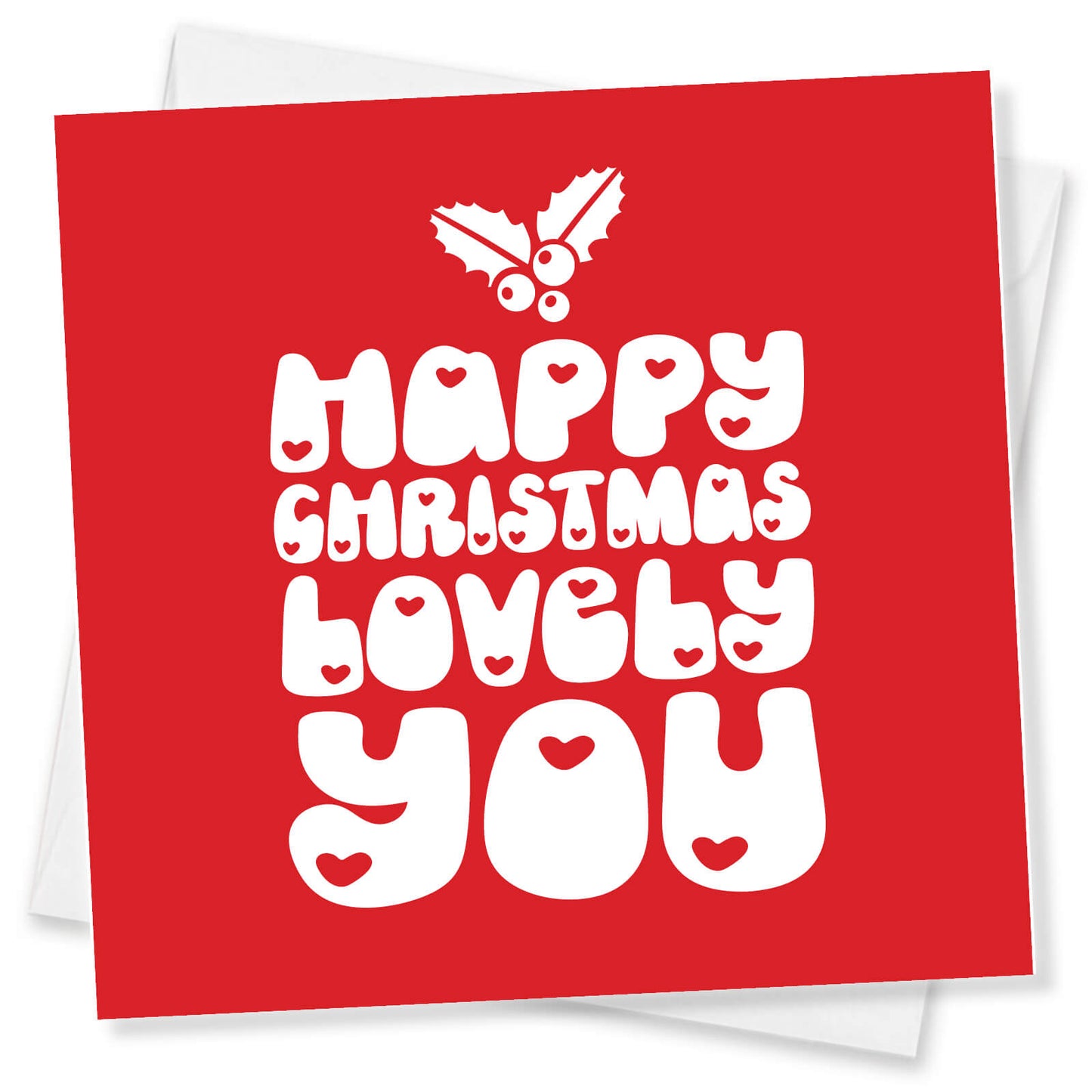 "Happy Christmas Lovely You" Retro Heart Card