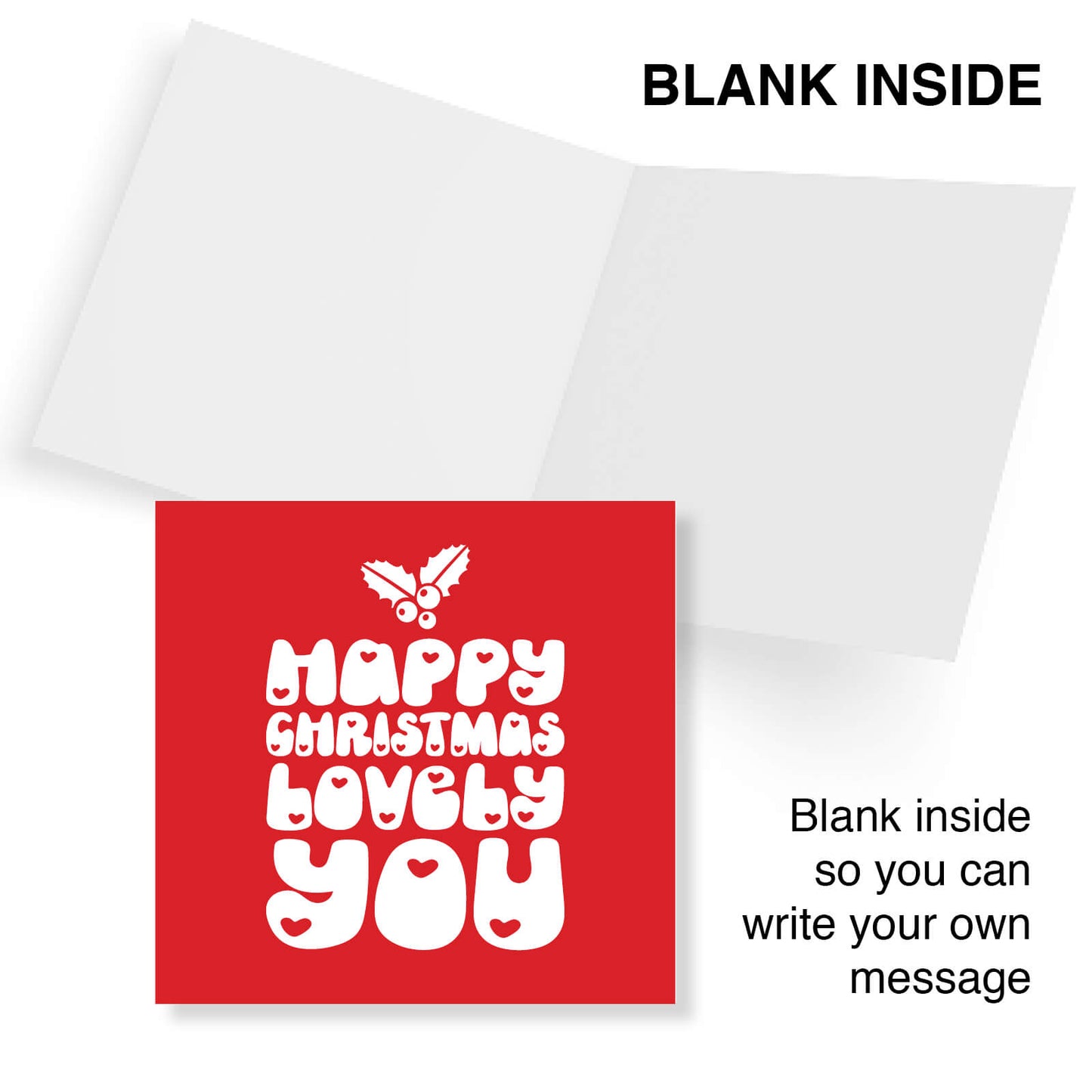 "Happy Christmas Lovely You" Retro Heart Card