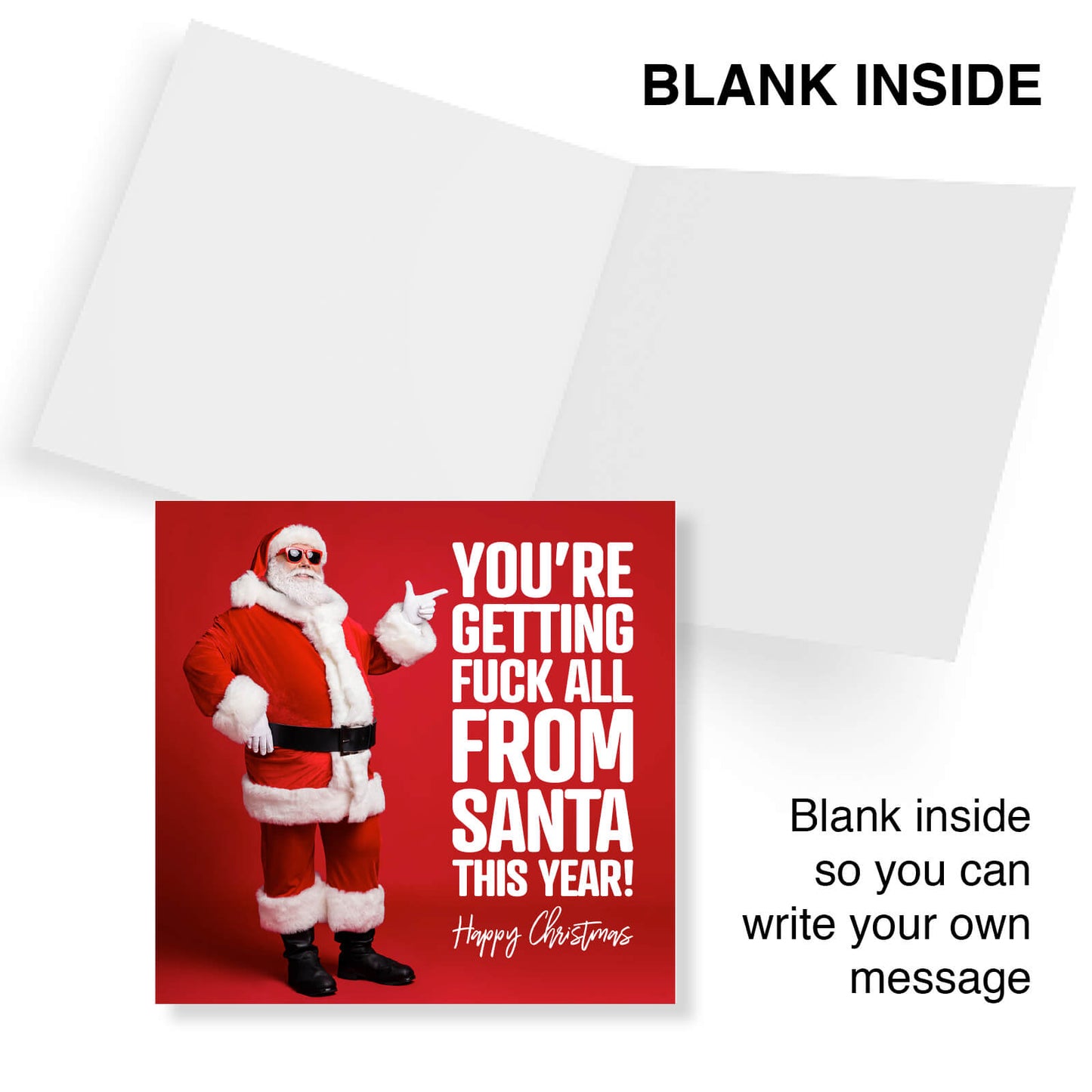 You're Getting Fuck All from Santa Christmas Card