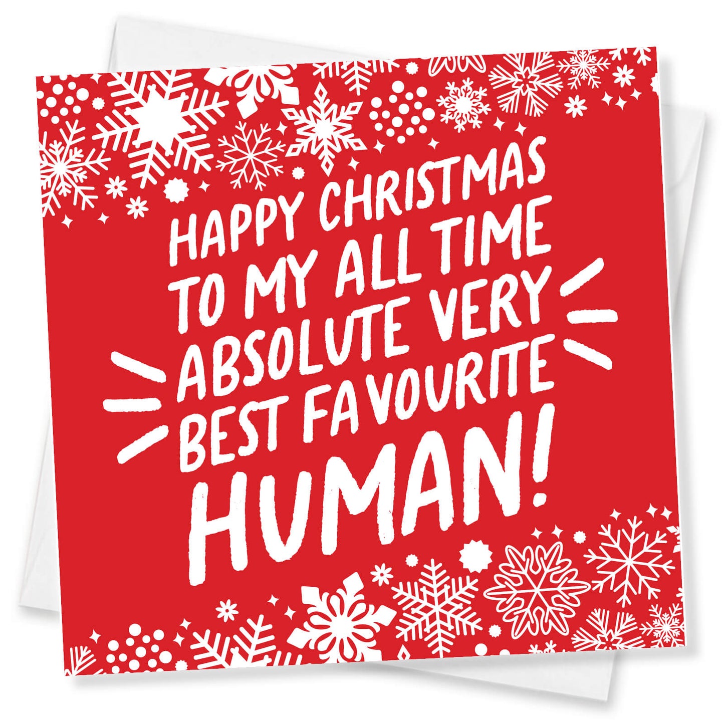 "Happy Christmas to My All-Time Absolute Very Best Favourite Human!" Snowflake Card