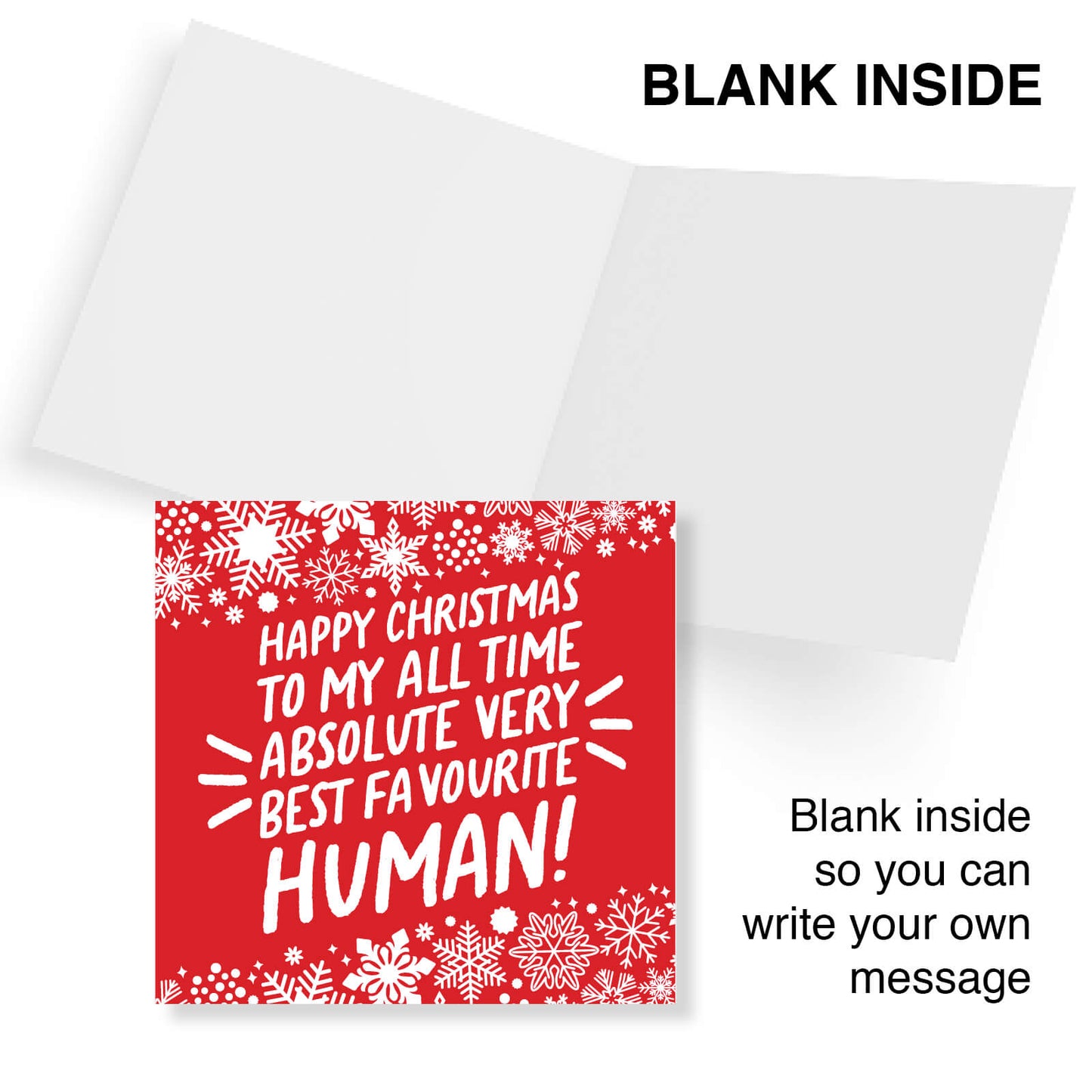 "Happy Christmas to My All-Time Absolute Very Best Favourite Human!" Snowflake Card