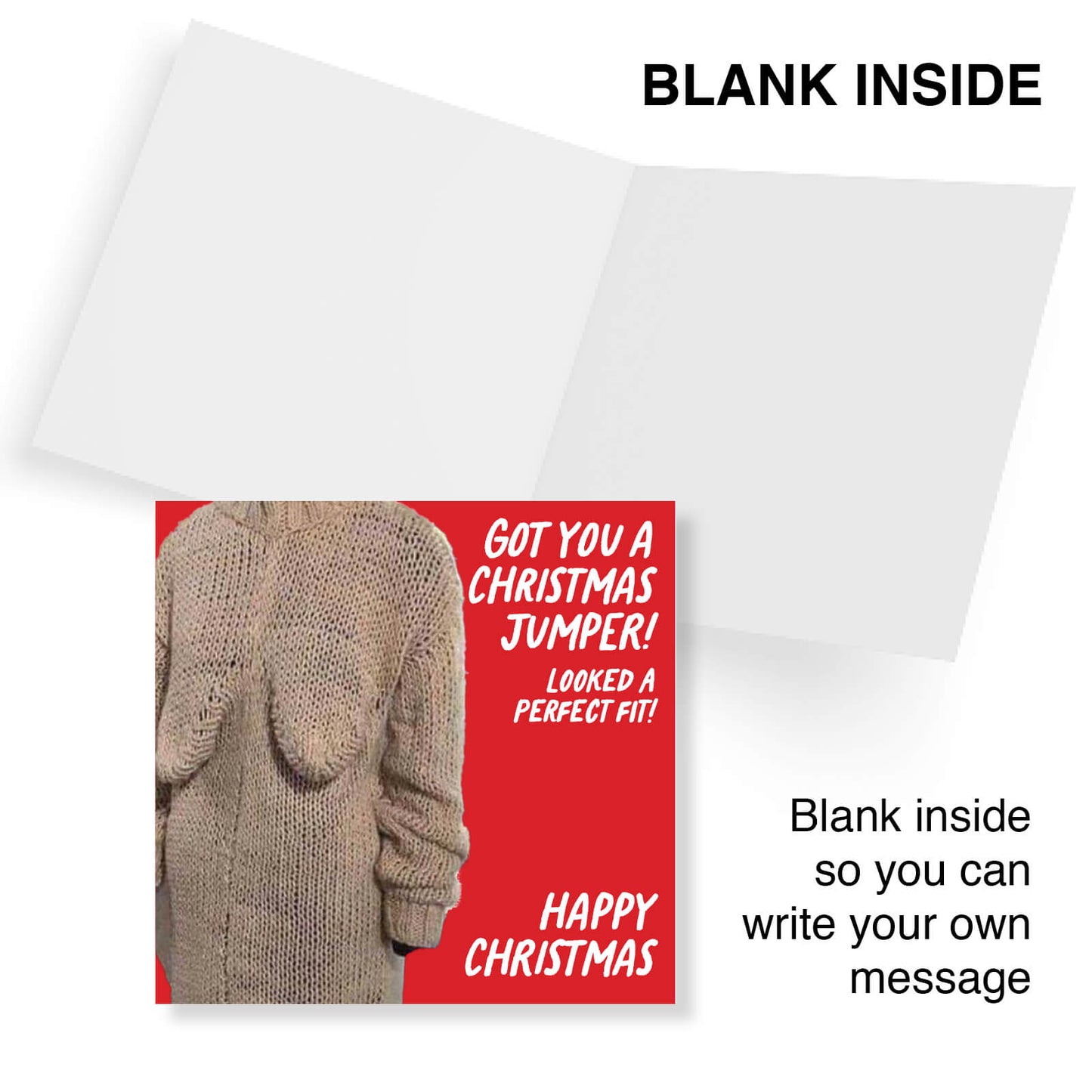 "Got You a Christmas Jumper – Looked a Perfect Fit!" Knitted Boob Jumper Card