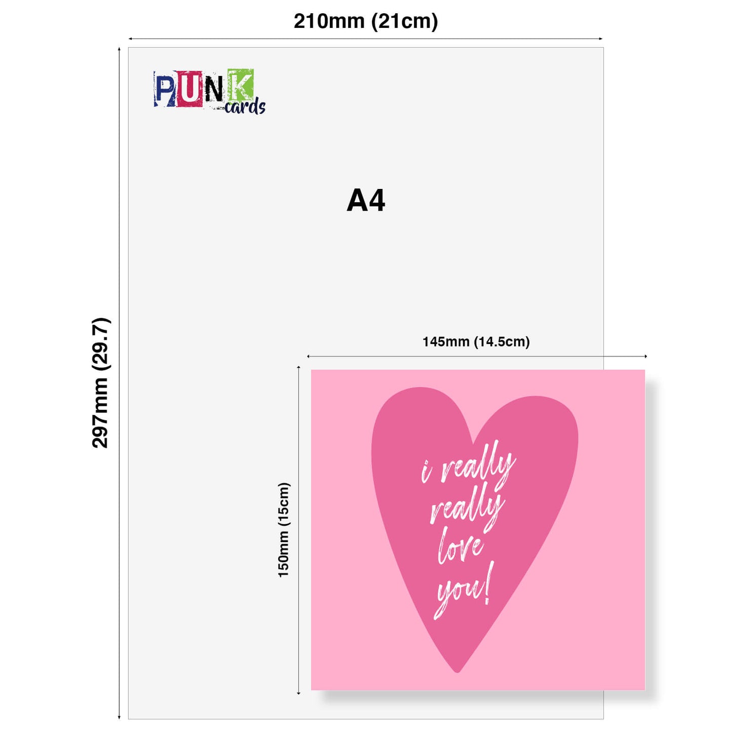 I Really Really Love You – Pink Heart Card