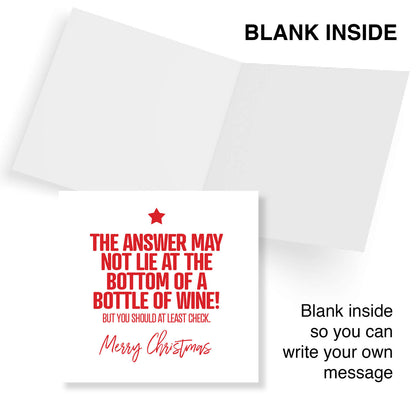 The Answer May Not Lie at the Bottom of a Bottle of Wine...
