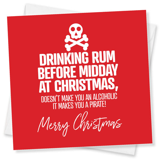 Drinking Rum Before Midday Christmas Card