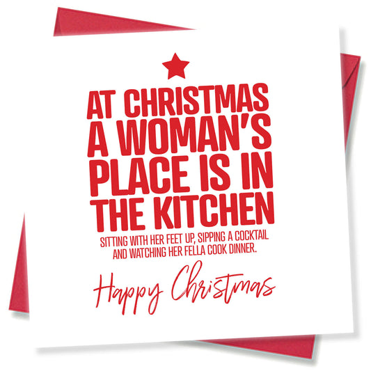 A Woman’s Place Is In The Kitchen… Christmas Card
