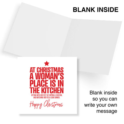 A Woman’s Place Is In The Kitchen… Christmas Card