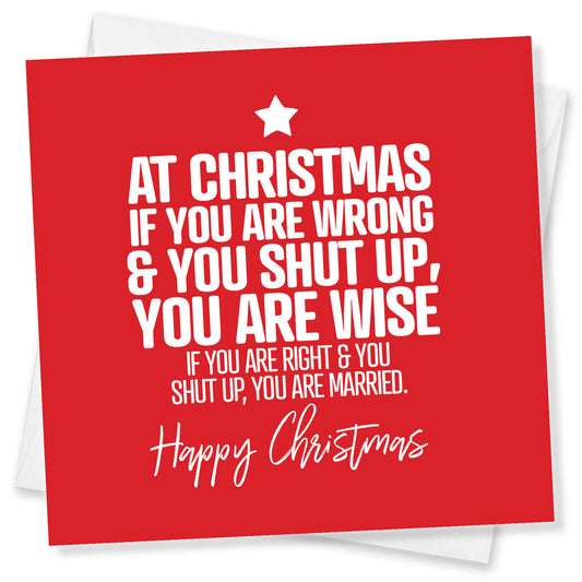 If You Are Right & Shut Up… You Are Married Christmas Card