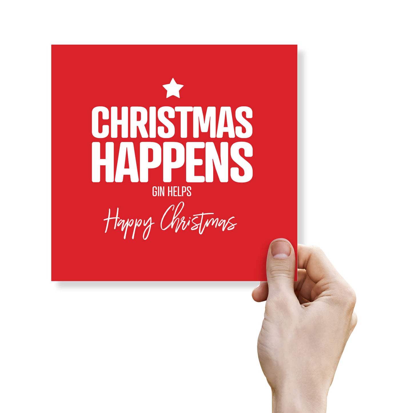 Christmas Happens – Gin Helps Christmas Card