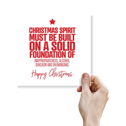 Christmas Spirit Must Be Built on a Solid Foundation...