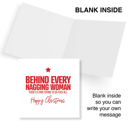 "Behind Every Nagging Woman" Card