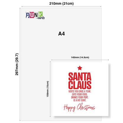He comes once a year, Christmas Card