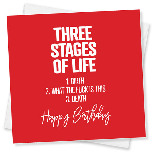 Three Stages Of Life 1. Birth 2. What The Fuck Is This 3. Death Happy Birthday