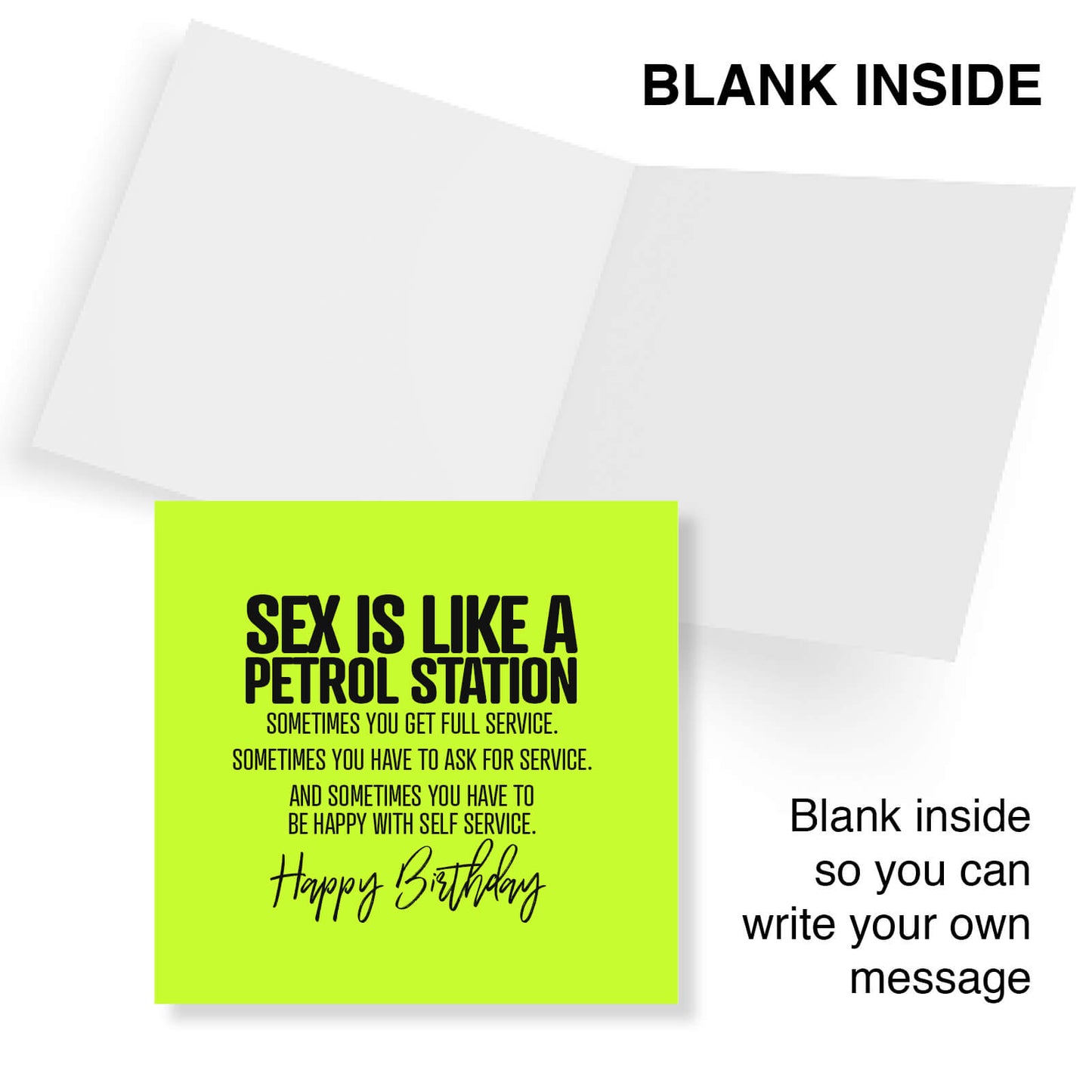 Sex is like a petrol station, sometimes you get full service