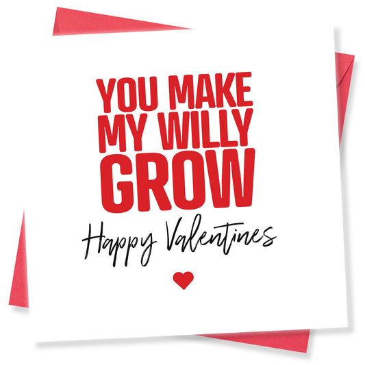 "You Make My Willy Grow" Valentine's Day Card