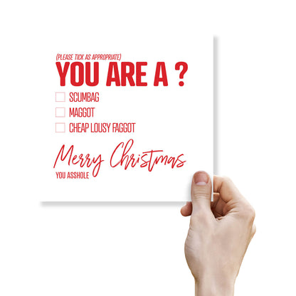 You Are A ? (Tick Box)