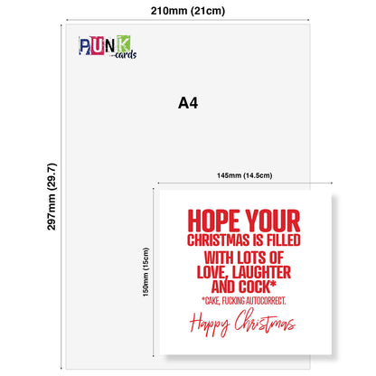 Hope Your Christmas Is Filled With Love, Laughter and Cock (Cake)