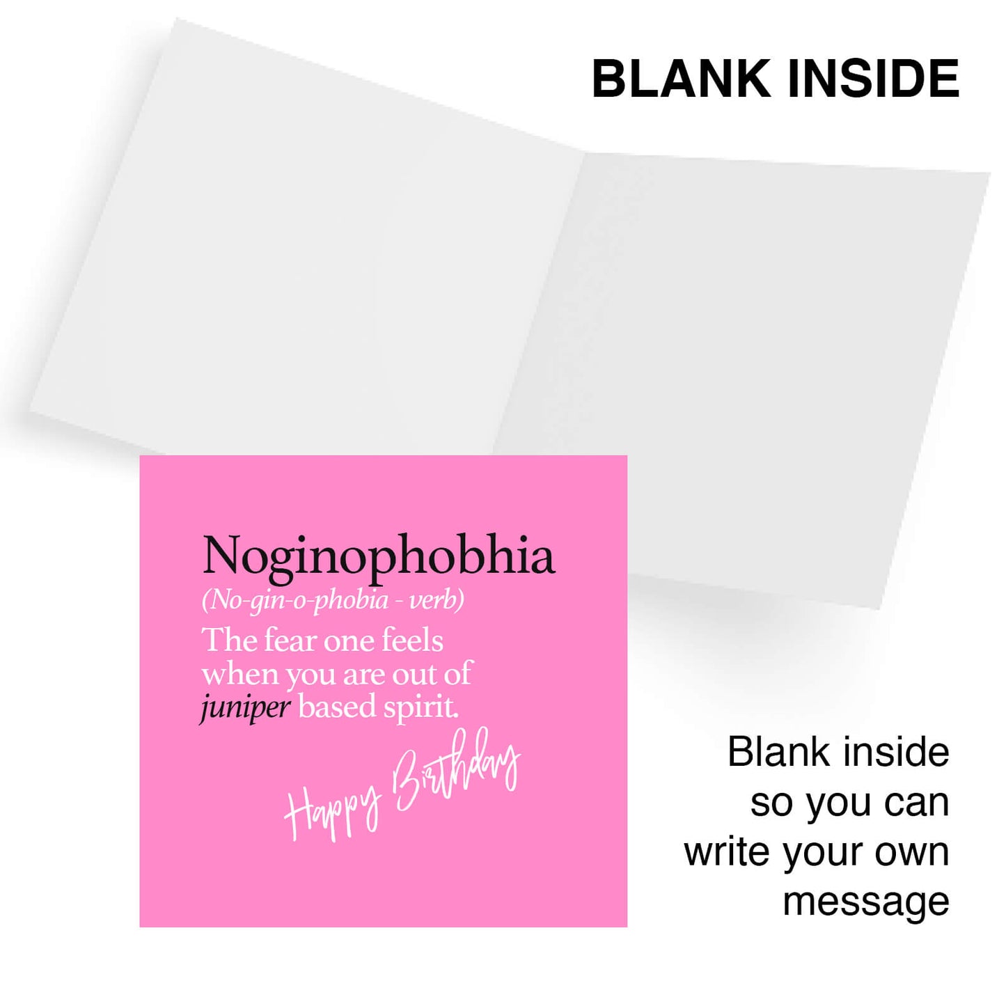 Noginophobhia (No-gin-o-phobia - verb) The fear one feels when you are out of juniper based spirit.