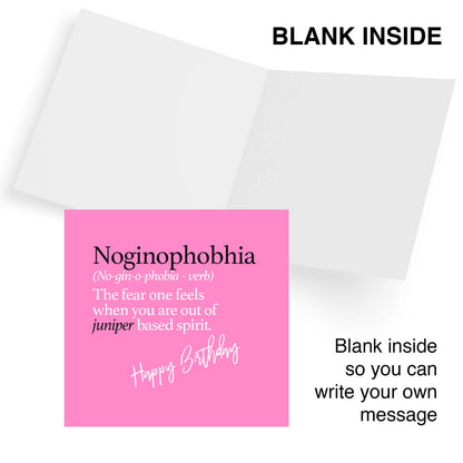 Noginophobhia (No-gin-o-phobia - verb) The fear one feels when you are out of juniper based spirit.