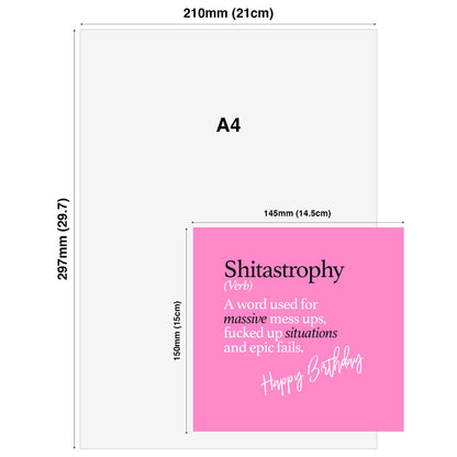 Shitastrophy (Verb) A word used for massive mess ups, fucked up situations and epic fails