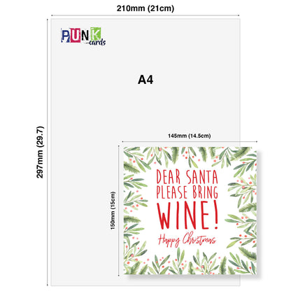 Dear Santa, Please Bring Wine – Christmas Card