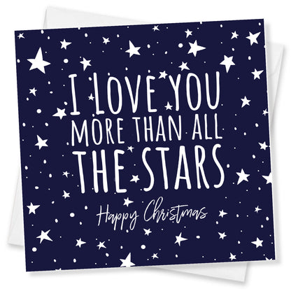 "I Love You More Than All the Stars" - Romantic Christmas Card