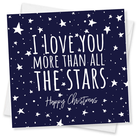 "I Love You More Than All the Stars" - Romantic Christmas Card