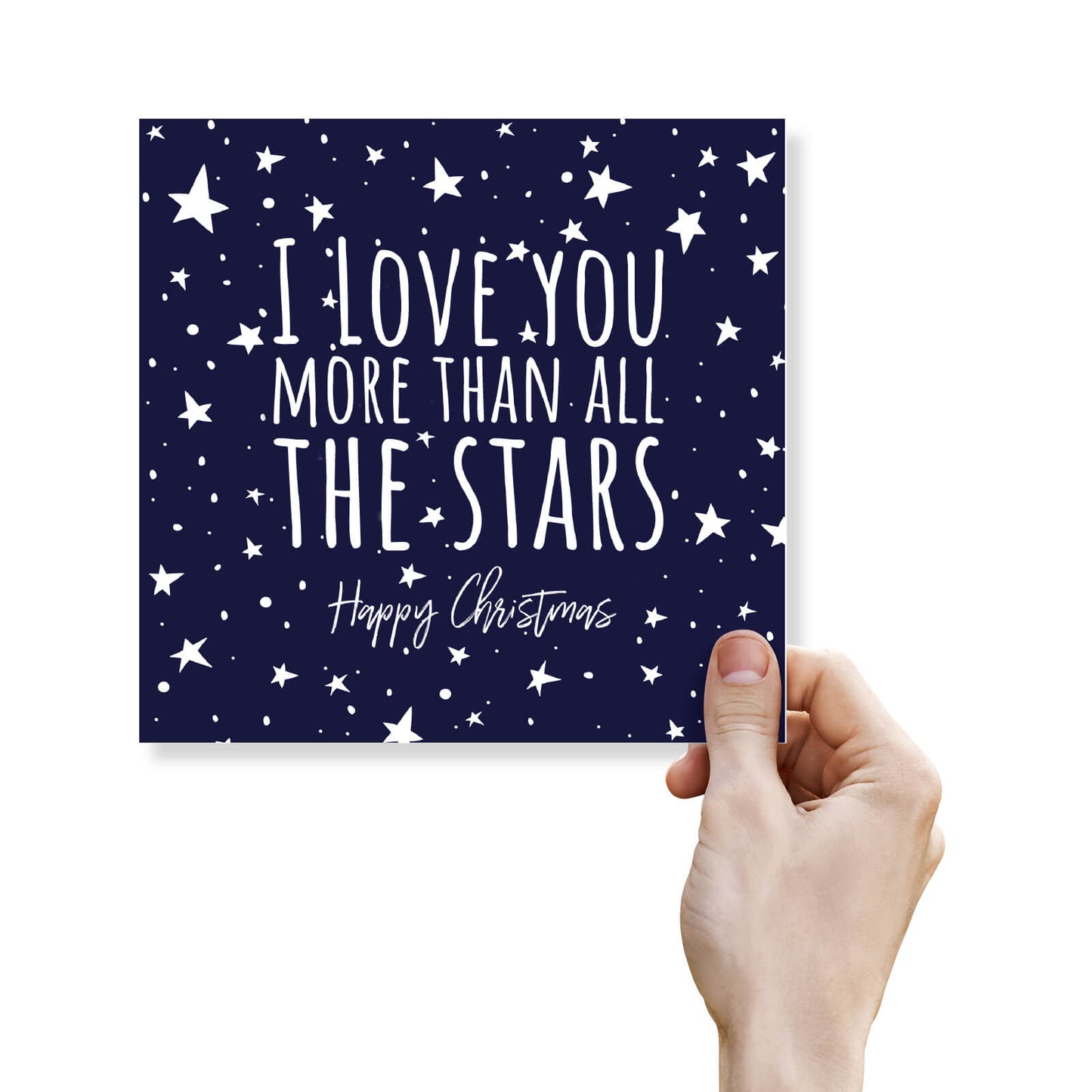 "I Love You More Than All the Stars" - Romantic Christmas Card