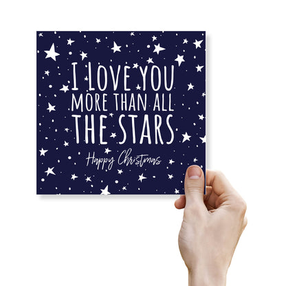 "I Love You More Than All the Stars" - Romantic Christmas Card