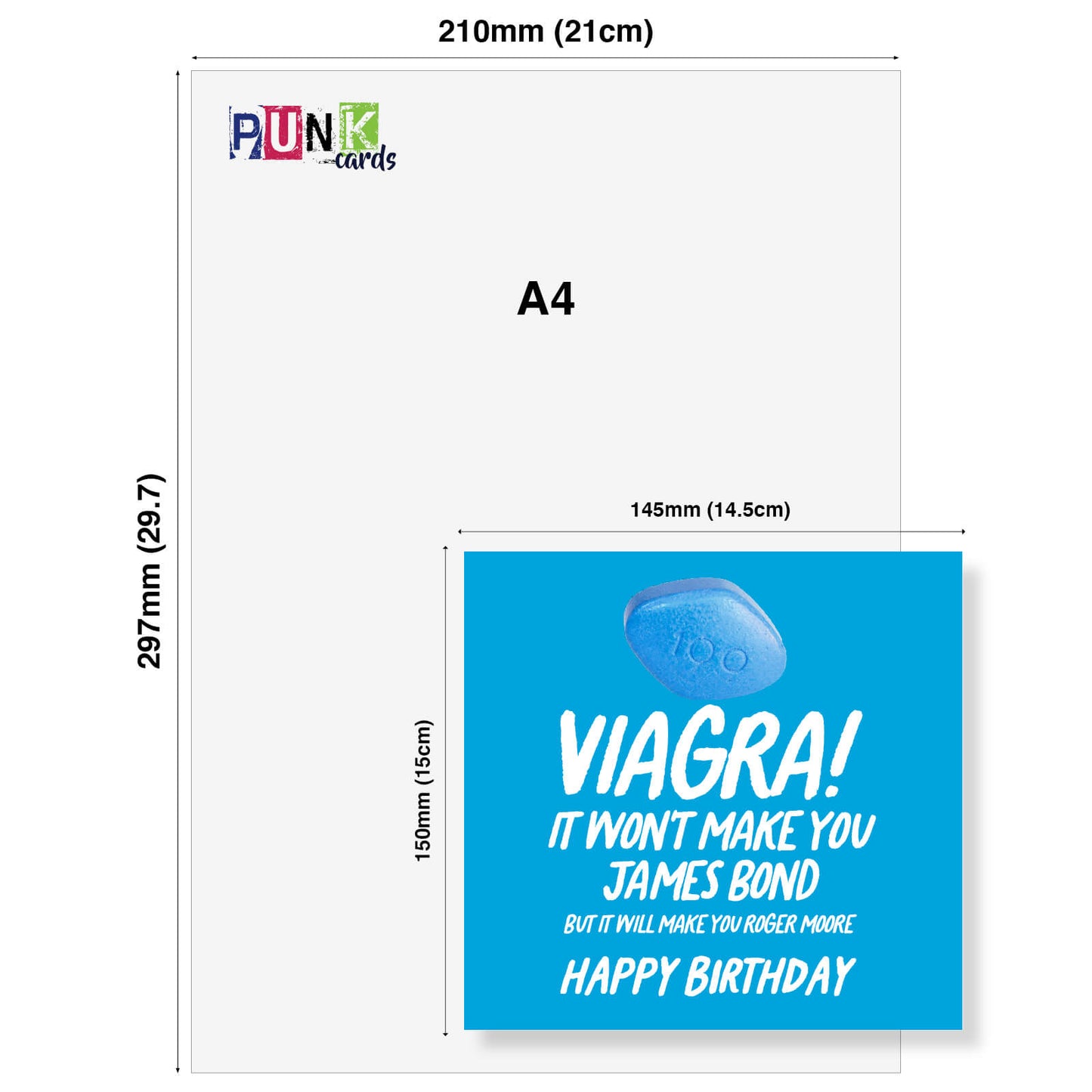 "Viagra – Roger Moore" Card (Blue background)
