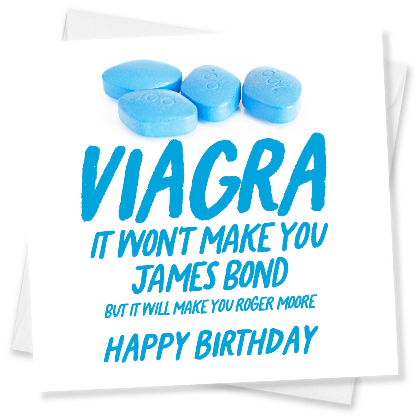 "Viagra – Roger Moore" Card (White background)