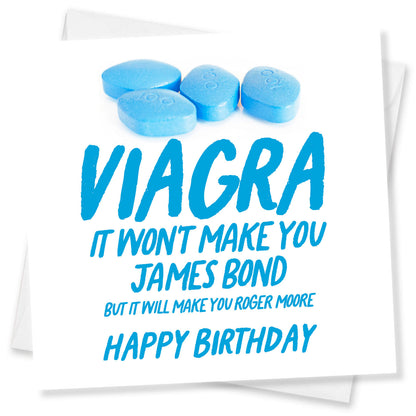 "Viagra – Roger Moore" Card (White background)