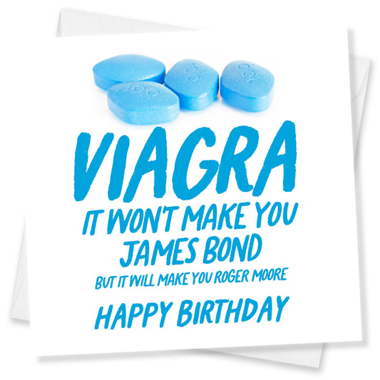 "Viagra – Roger Moore" Card (White background)