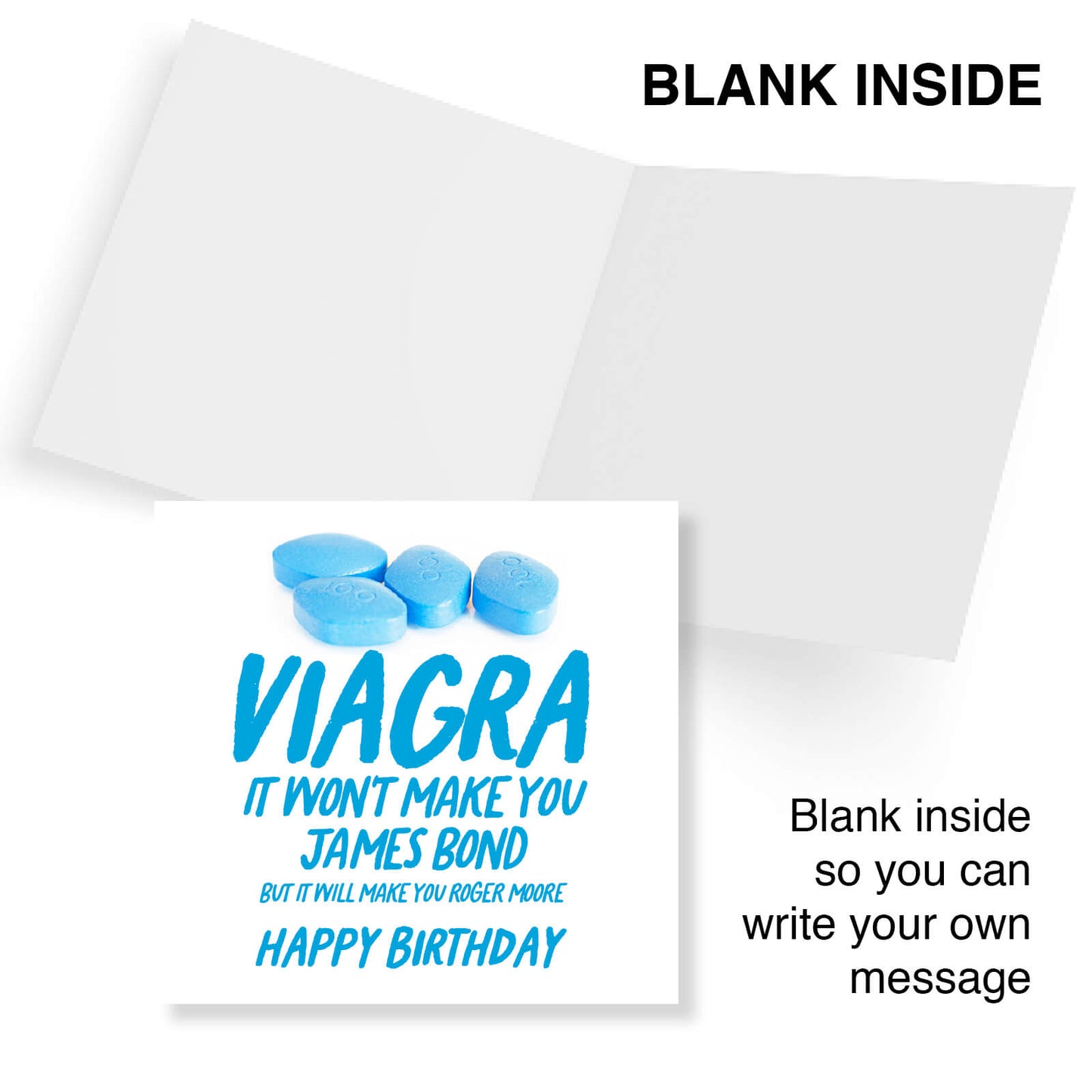 "Viagra – Roger Moore" Card (White background)
