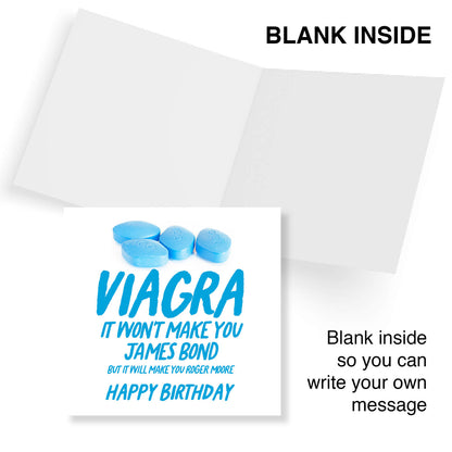 "Viagra – Roger Moore" Card (White background)