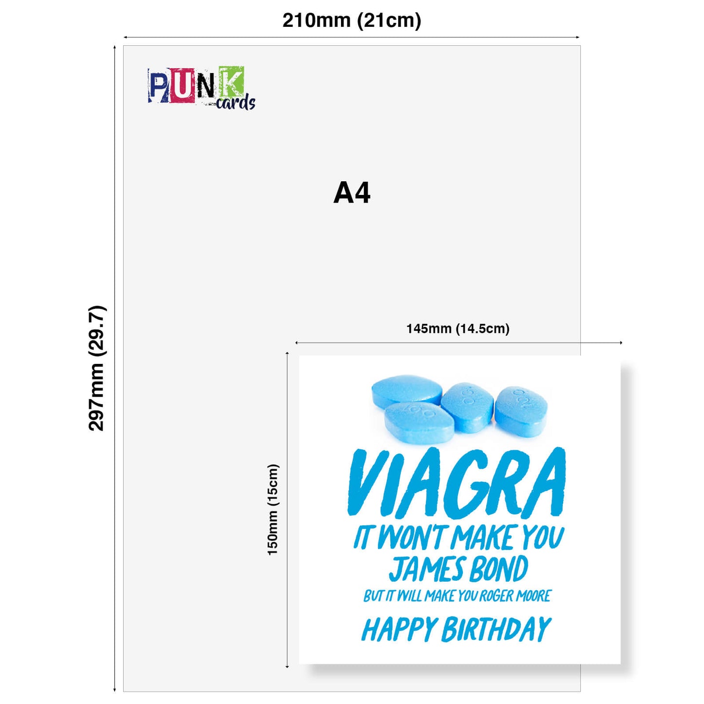 "Viagra – Roger Moore" Card (White background)