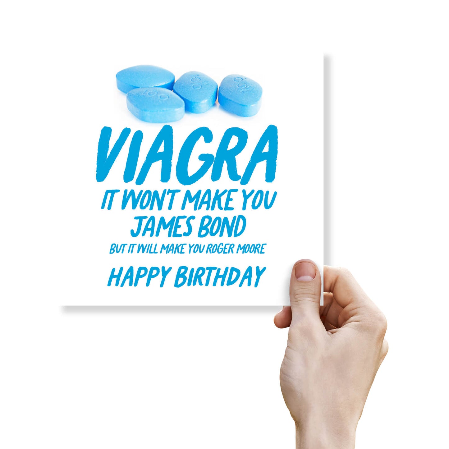 "Viagra – Roger Moore" Card (White background)