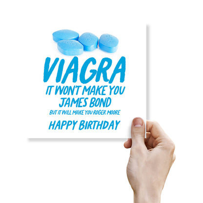 "Viagra – Roger Moore" Card (White background)