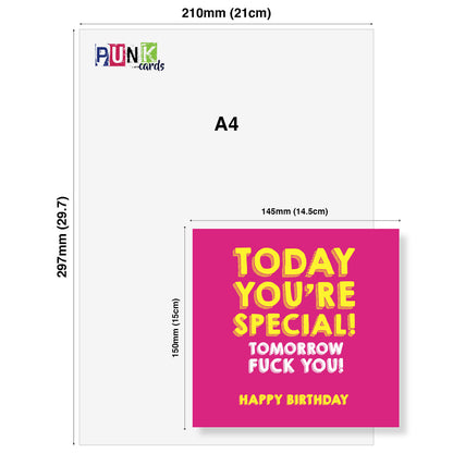 Today You’re Special, Tomorrow..." Rude Birthday Card