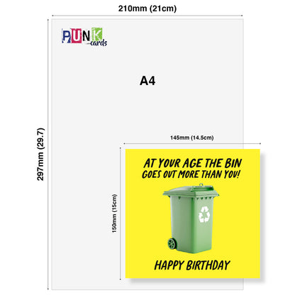 The Bin Goes Out More Than You – Lazy Legend Birthday Card