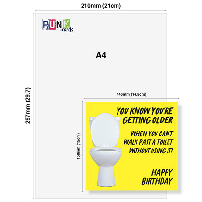 Can’t Walk Past a Toilet – Classic Toilet Humour Birthday Card