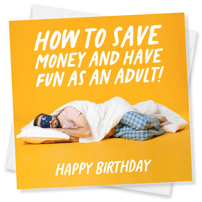 How to Save Money and Have Fun as an Adult Birthday Card