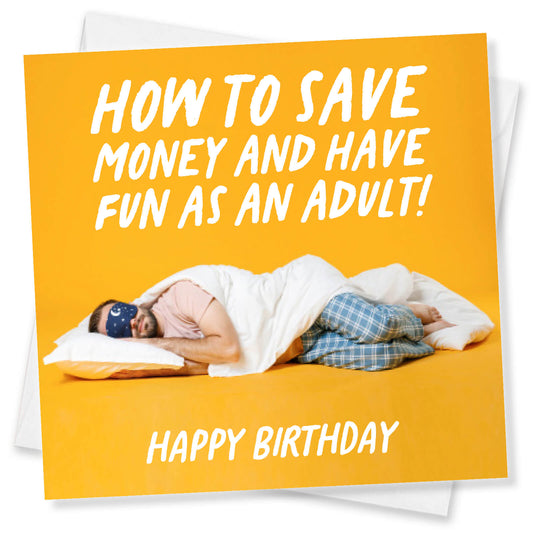 How to Save Money and Have Fun as an Adult Birthday Card