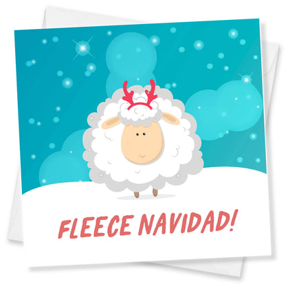 Fleece Navidad Sheep Christmas Card