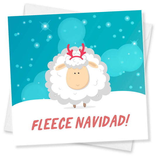 Fleece Navidad Sheep Christmas Card
