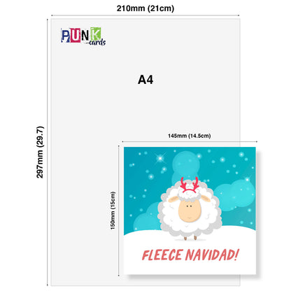 Fleece Navidad Sheep Christmas Card