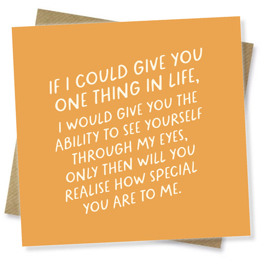 If I Could Give You One Thing...